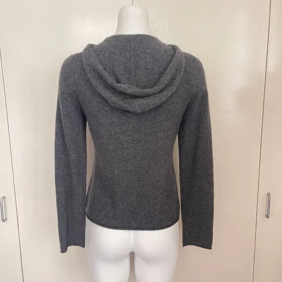 Peck & Peck 2 fly pure cashemere Gray Zip Hoodie - Picture 5 of 11